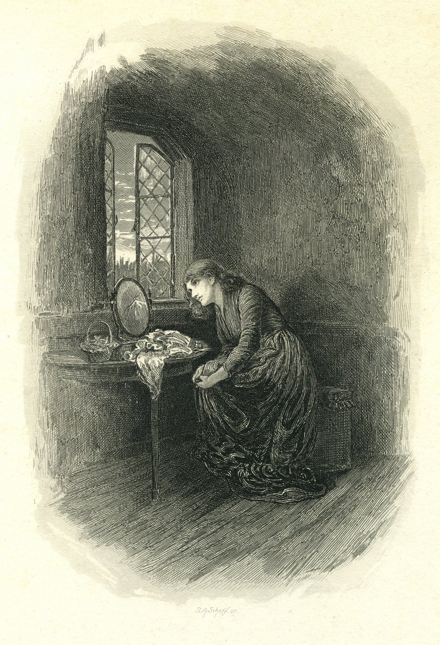 Mała Dorrit - Amy Dorrit przez okno autorstwa Stephen Alonzo Schoff