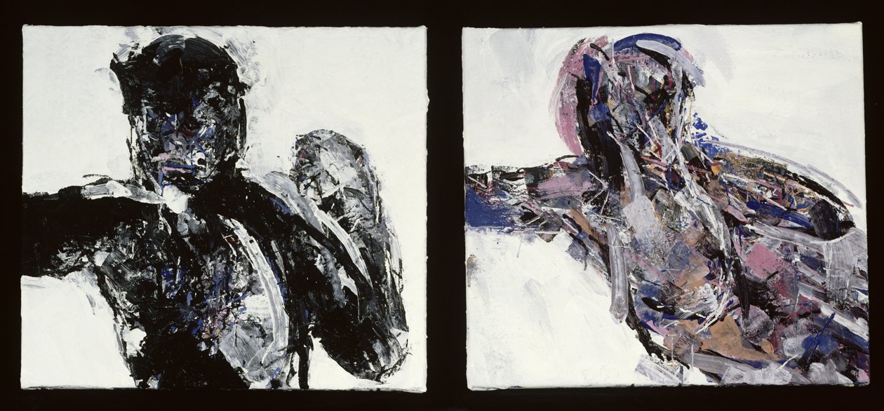 Nagi mężczyzna i naga kobieta, leżąc z wyciągniętą ręką, 1993-94 autorstwa Stephen Finer