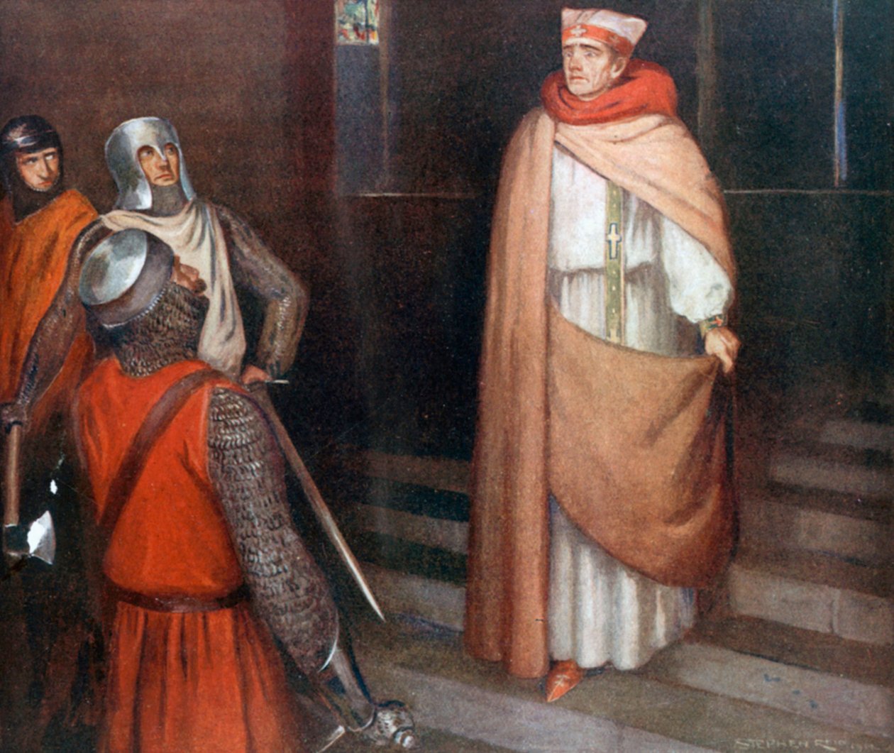 Męczeństwo świętego Tomasza (kolorowa litografia) autorstwa Stephen (after) Reid