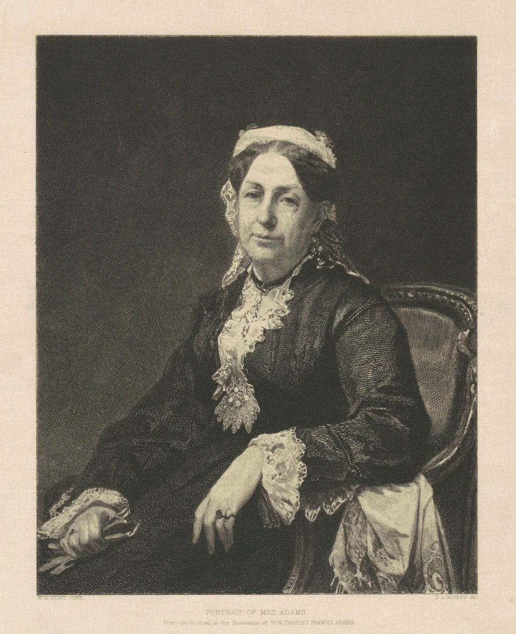 Portret pani Adams autorstwa Stephen Alonzo Schoff, after William Morris Hunt