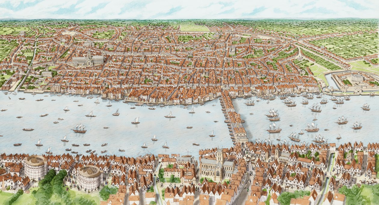 Jakobiński Londyn (dzieci), ok. 1603-1625 (tusz i akwarela) autorstwa Stephen Conlin