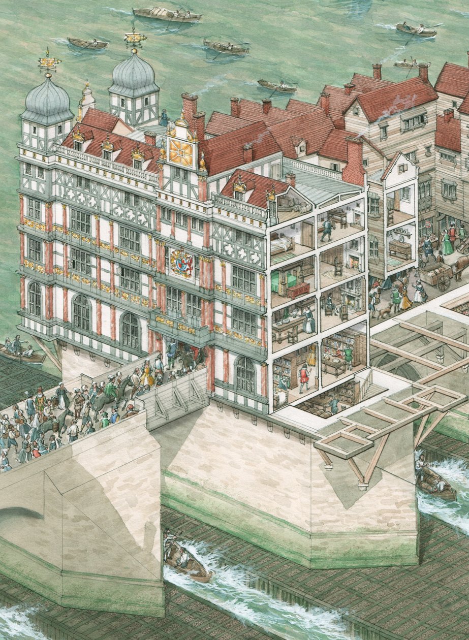 Nonsuch House na Old London Bridge autorstwa Stephen Conlin