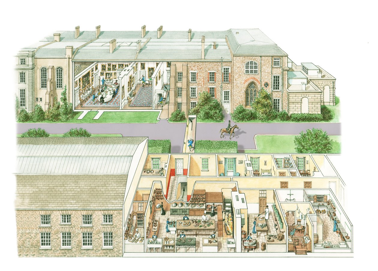 Petworth House, ok. 1890-1914 (tusz i akwarela na papierze) autorstwa Stephen Conlin