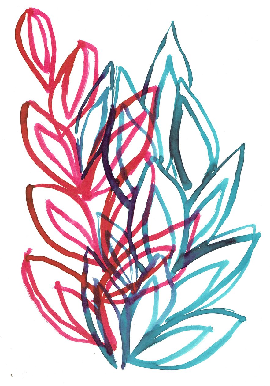 Bloom, 2016 (tusz na papierze) autorstwa Stephen Dow