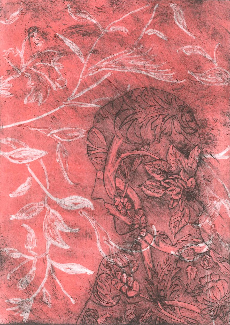 Cast III, 2015 (monoprint na papierze) autorstwa Stephen Dow
