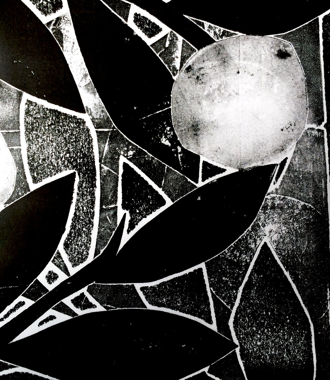 Księżycowe drzewo, 2016 (kolaż monoprint) autorstwa Stephen Dow
