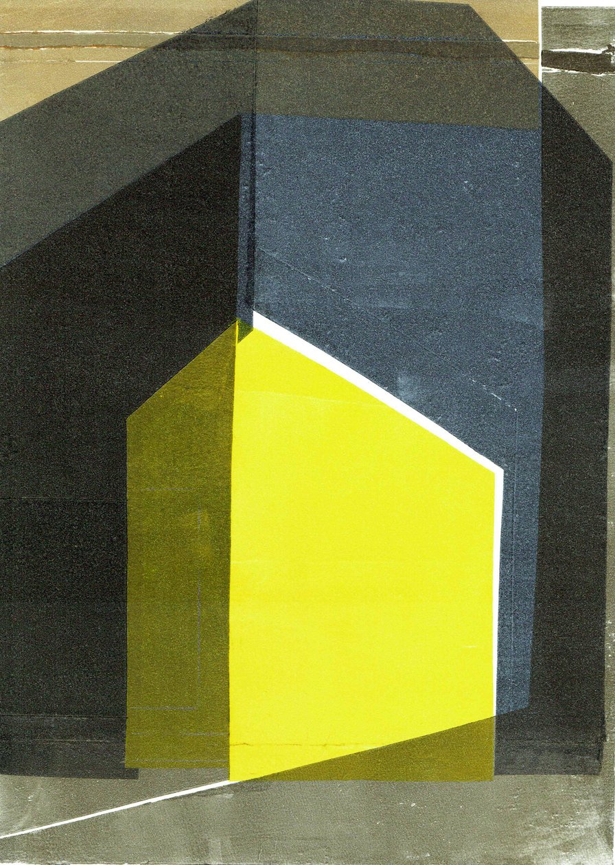 Oblique V, 2020, monoprint na papierze autorstwa Stephen Dow