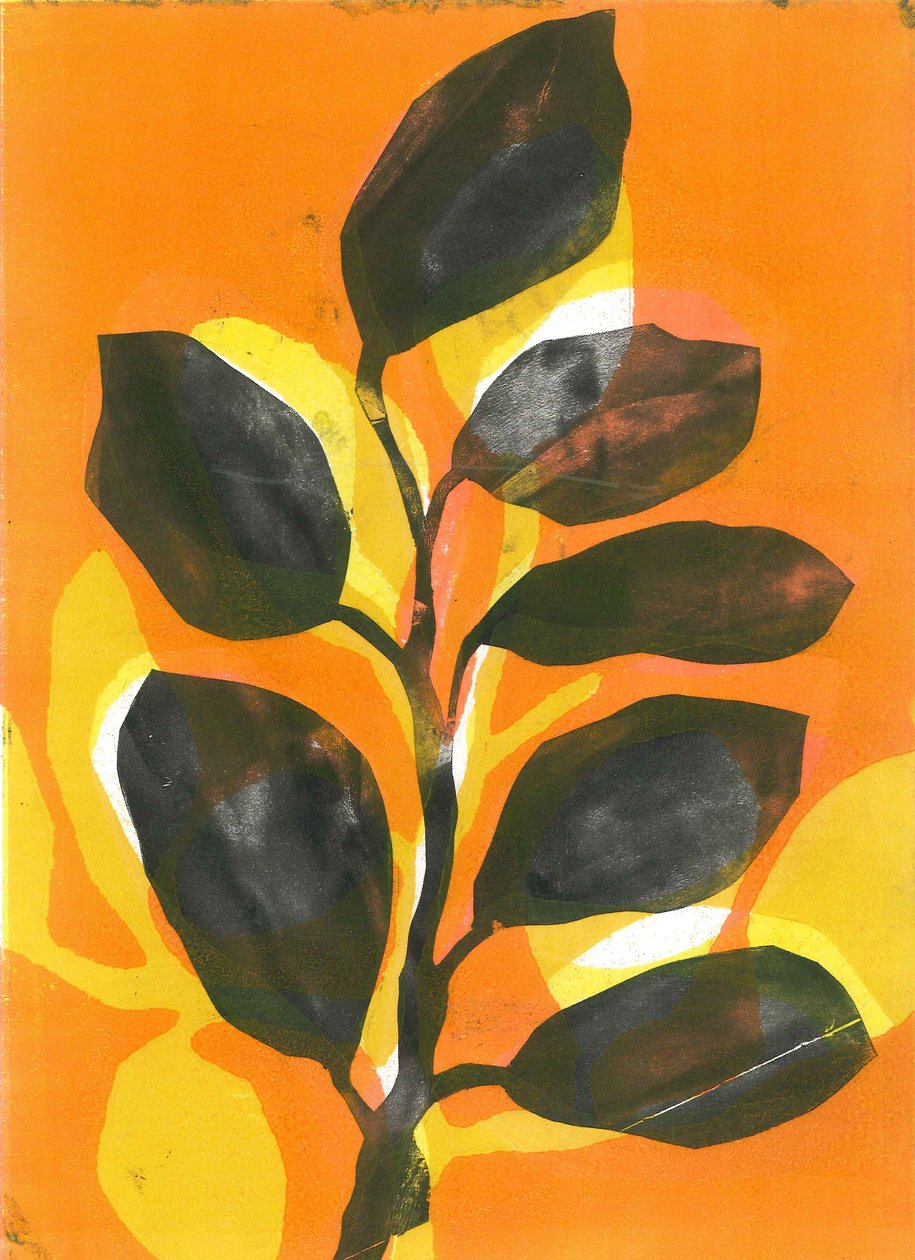Letni ogród, 2015 (monoprint na papierze) autorstwa Stephen Dow