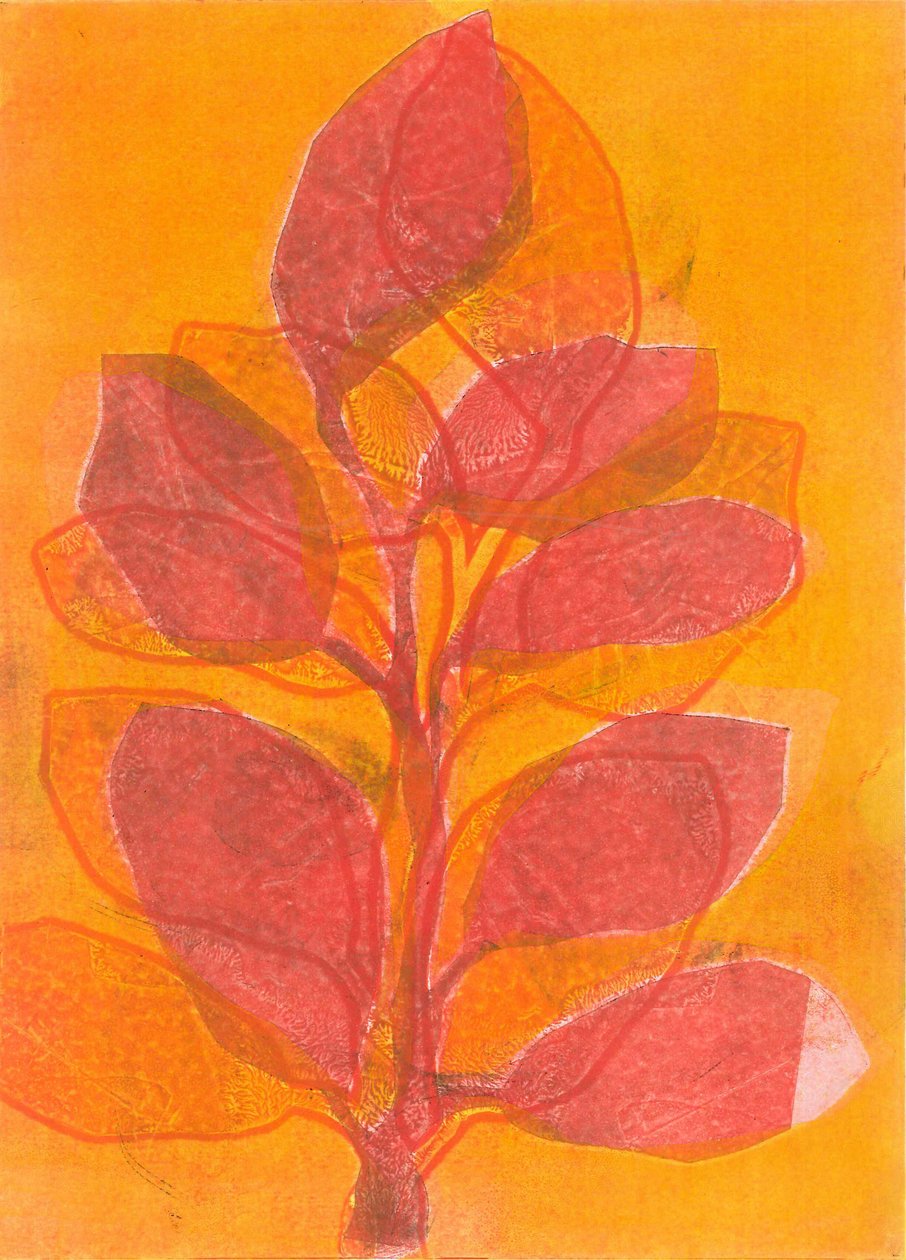 Letni ogród II, 2015 (monoprint na papierze) autorstwa Stephen Dow