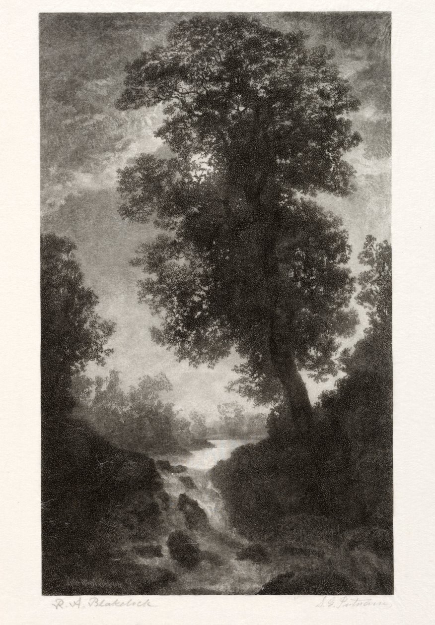 Wodospad przy świetle księżyca, 1887. autorstwa Stephen Greeley Putnam