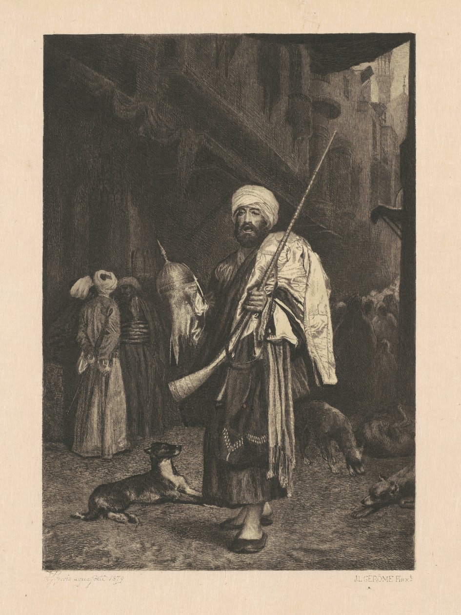 Sprzedawca starych ubrań, Kair autorstwa Stephen James Ferris, after Jean Léon Gérôme