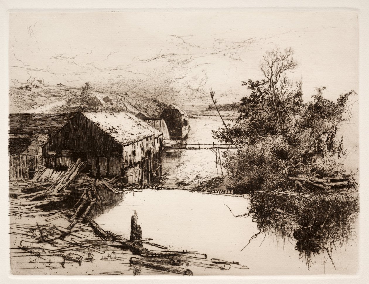 Młyny w Mispek, NB, 1884. autorstwa Stephen Parrish