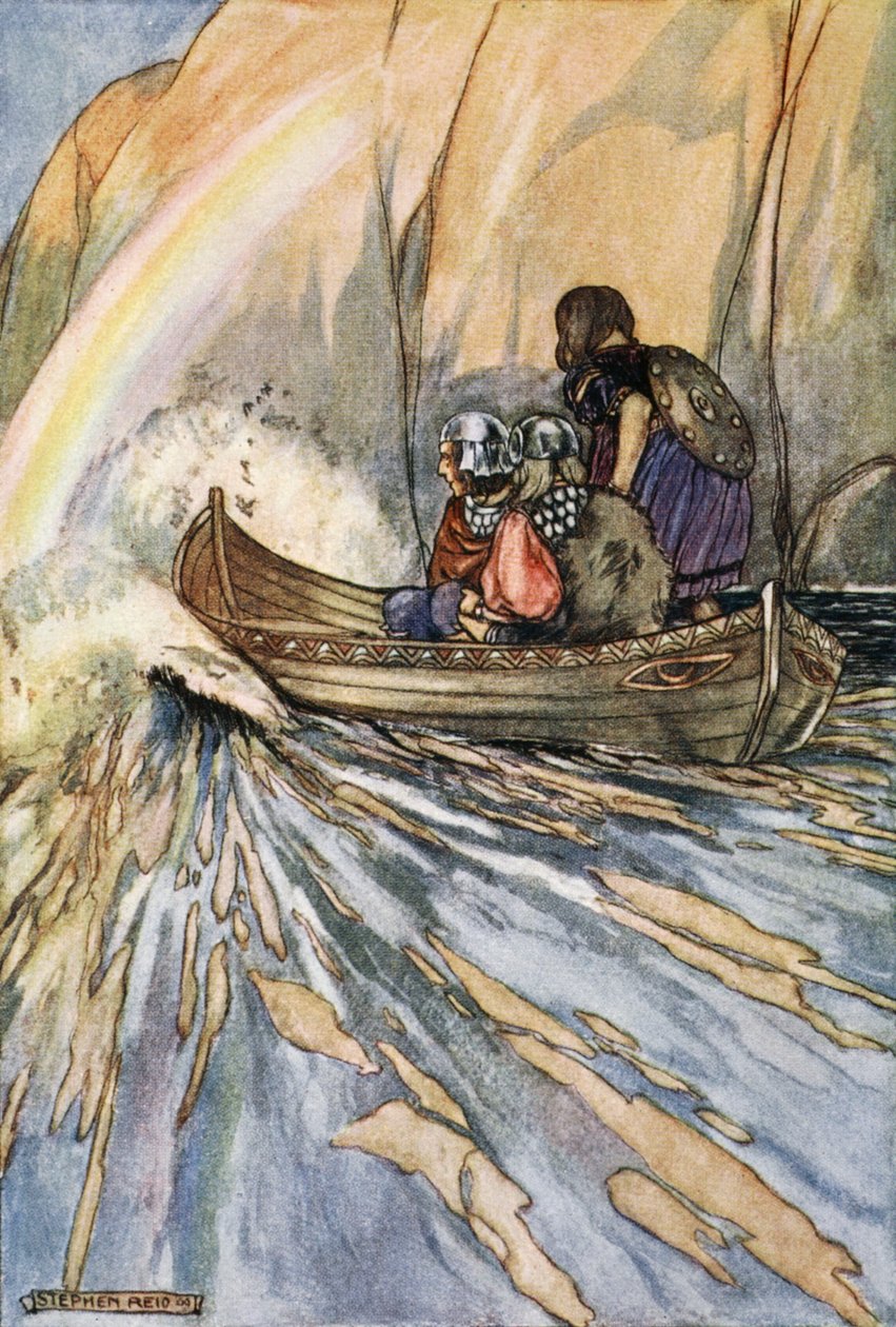 „Zabierz nas szybko, Łódko Mananana, do Ogrodu Hesperyd”, ok. 1910. autorstwa Stephen Reid