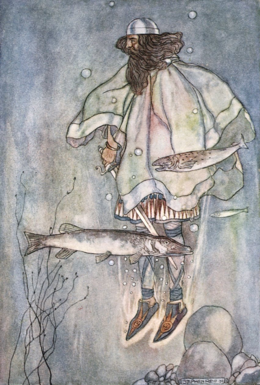 „Fergus schodzi do jeziora”, ok. 1910. autorstwa Stephen Reid