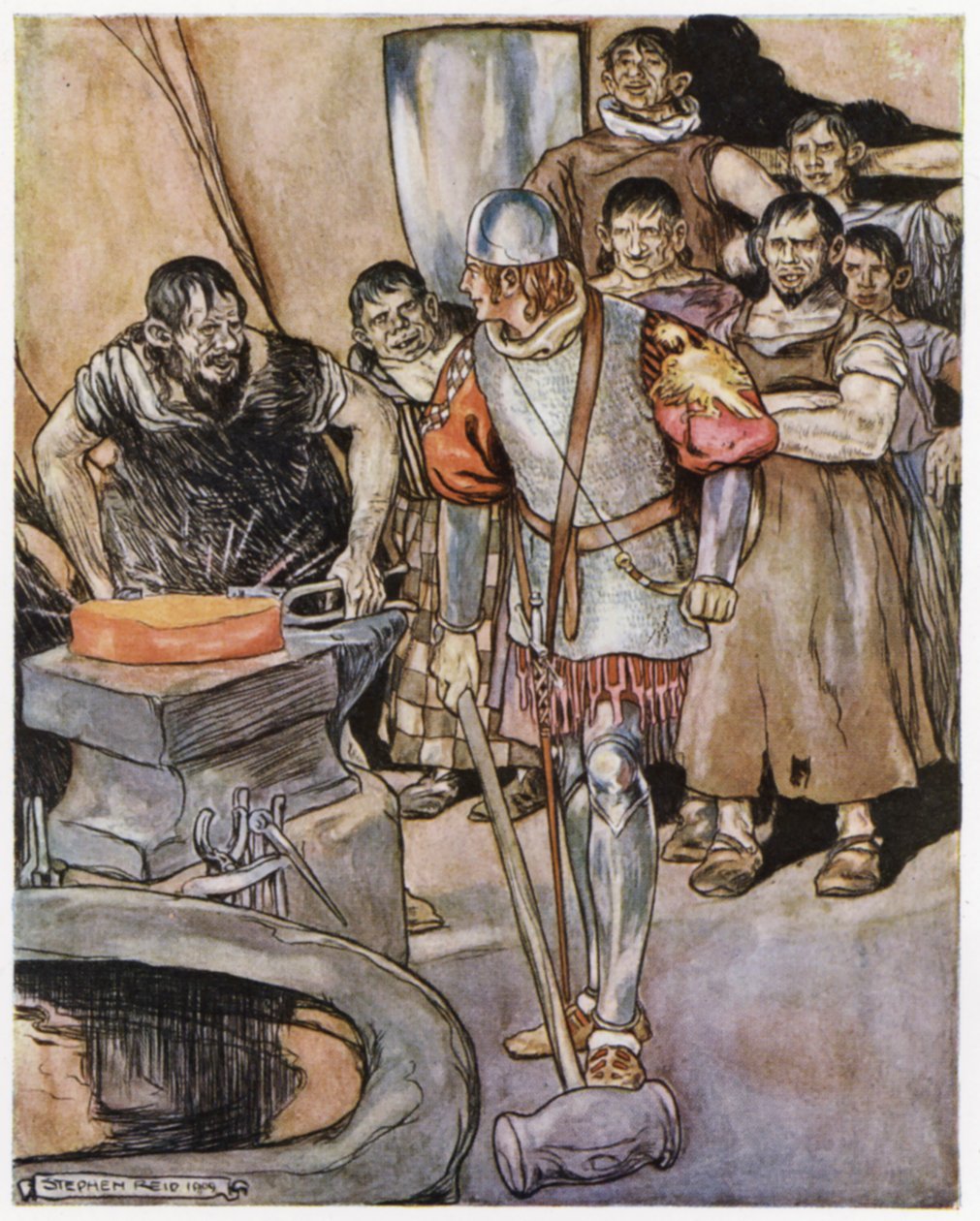 Ilustracja do Zygfryda pogromcy smoków (kolor lito) autorstwa Stephen Reid