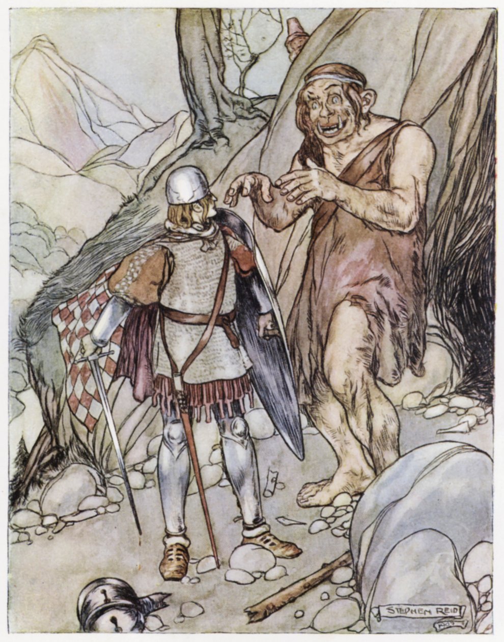 Ilustracja do Zygfryda pogromcy smoków (kolor lito) autorstwa Stephen Reid