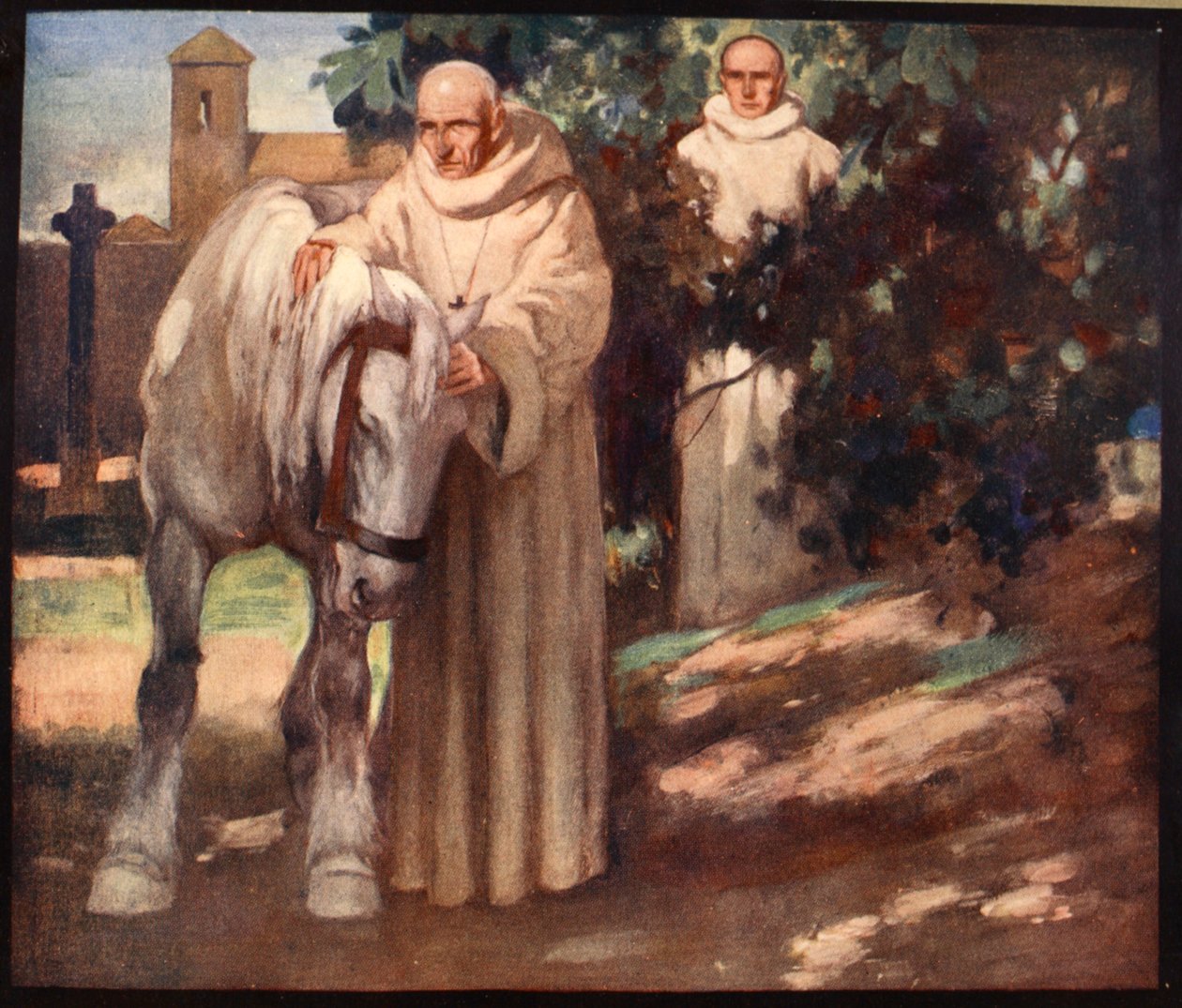 Święty Kolumba, ilustracja z „Potężnej armii” Winifred M. Letts, wyd. 1912 (kolor lito) autorstwa Stephen Reid