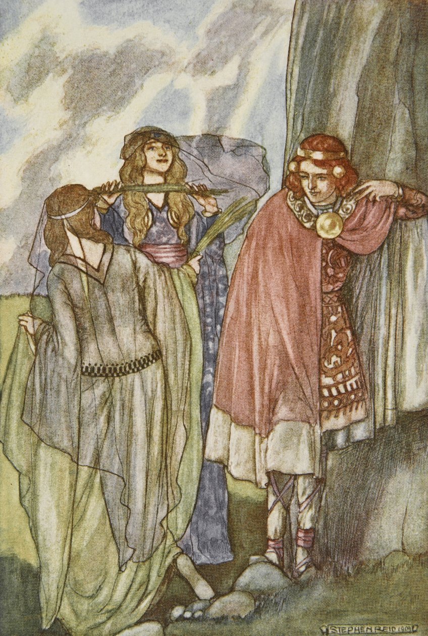 The Fairy Swan-Maidens, ilustracja z „Cuchulain, The Hound of Ulster” Eleanor Hull (1860-1935) autorstwa Stephen Reid