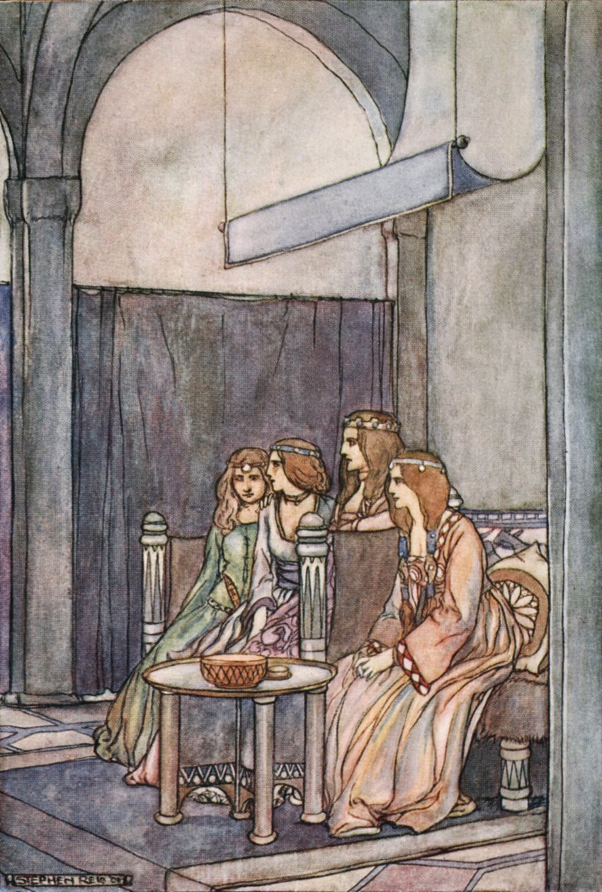 „Trzy panny siedziały z królową”, ok. 1910. autorstwa Stephen Reid