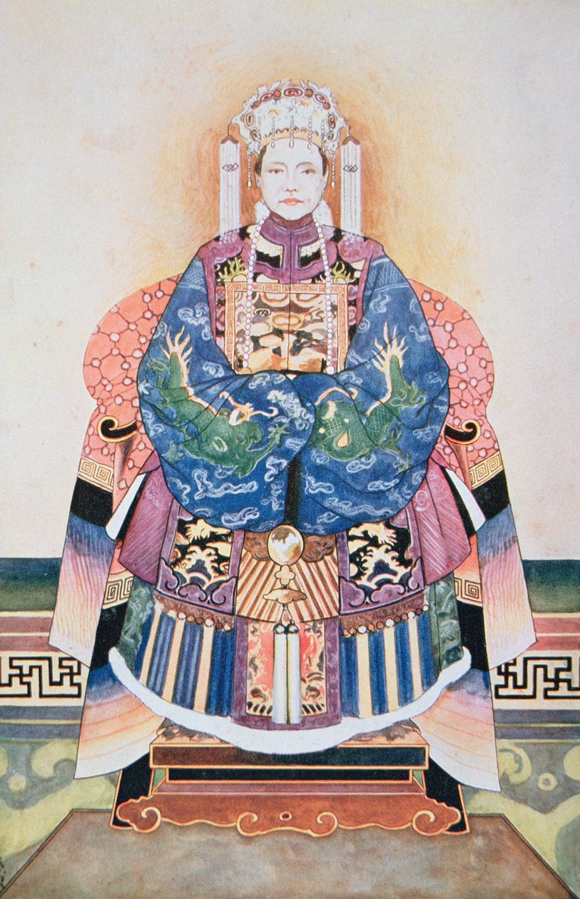 Tzu-Hsi, po chińskim rysunku (akwarela na papierze) autorstwa Stephen Reid