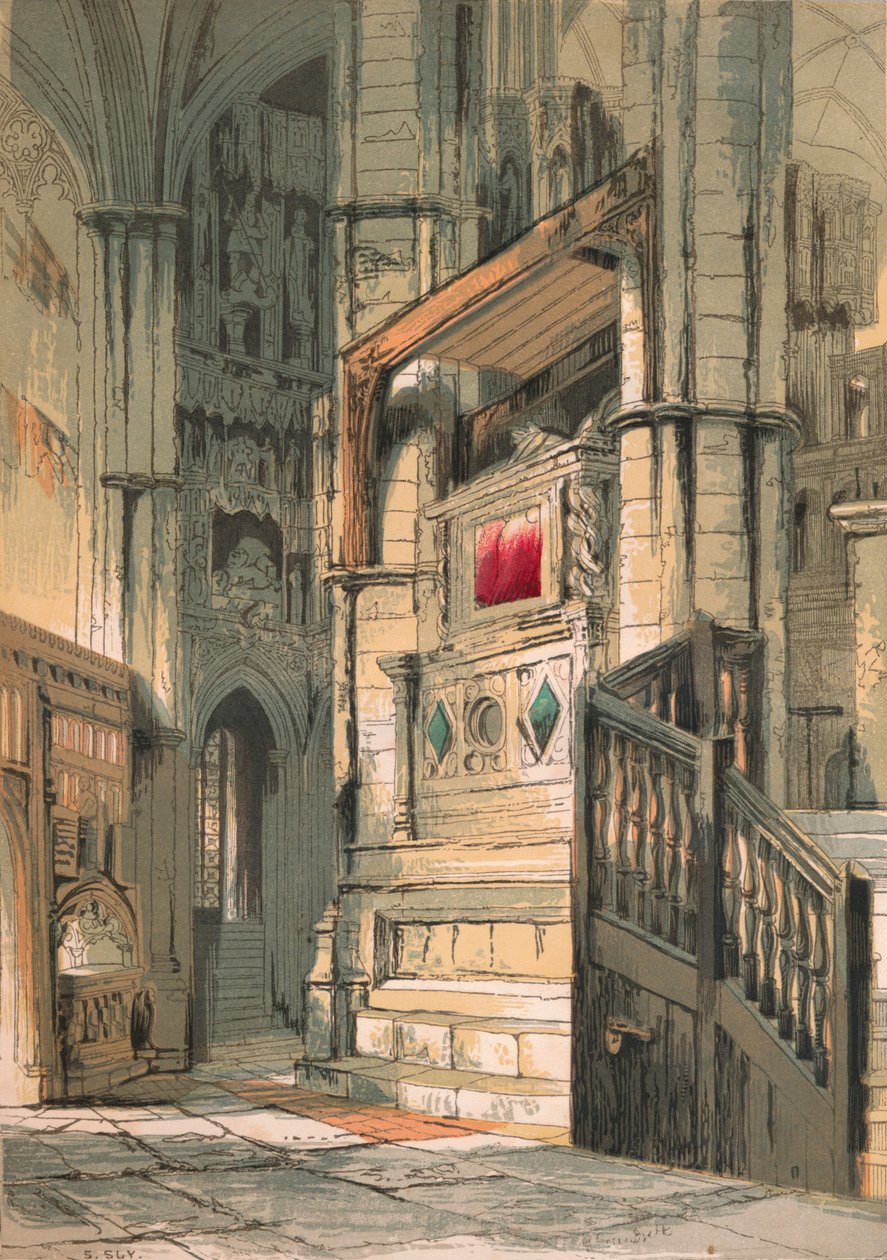 Opactwo Westminsterskie. Południowa Nawa Chóru, 1845 autorstwa Stephen Sly