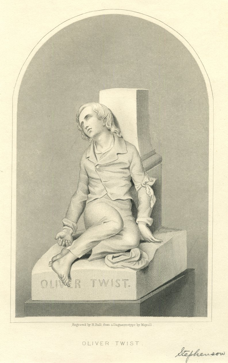 Rzeźba Olivera Twista (grawerowanie) autorstwa Stephenson (after)