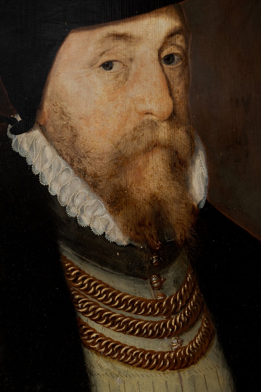 Sir Thomas Gresham (ok. 1518-1579), ok. 1518-79 (olej na desce) autorstwa Steven van der (attr. to) Meulen