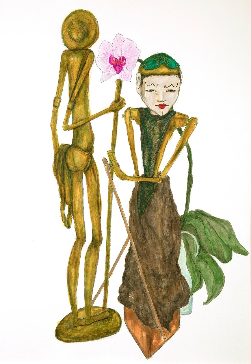Stay, 2015 (ołówek, długopis i tusze na papierze) autorstwa Stevie Taylor