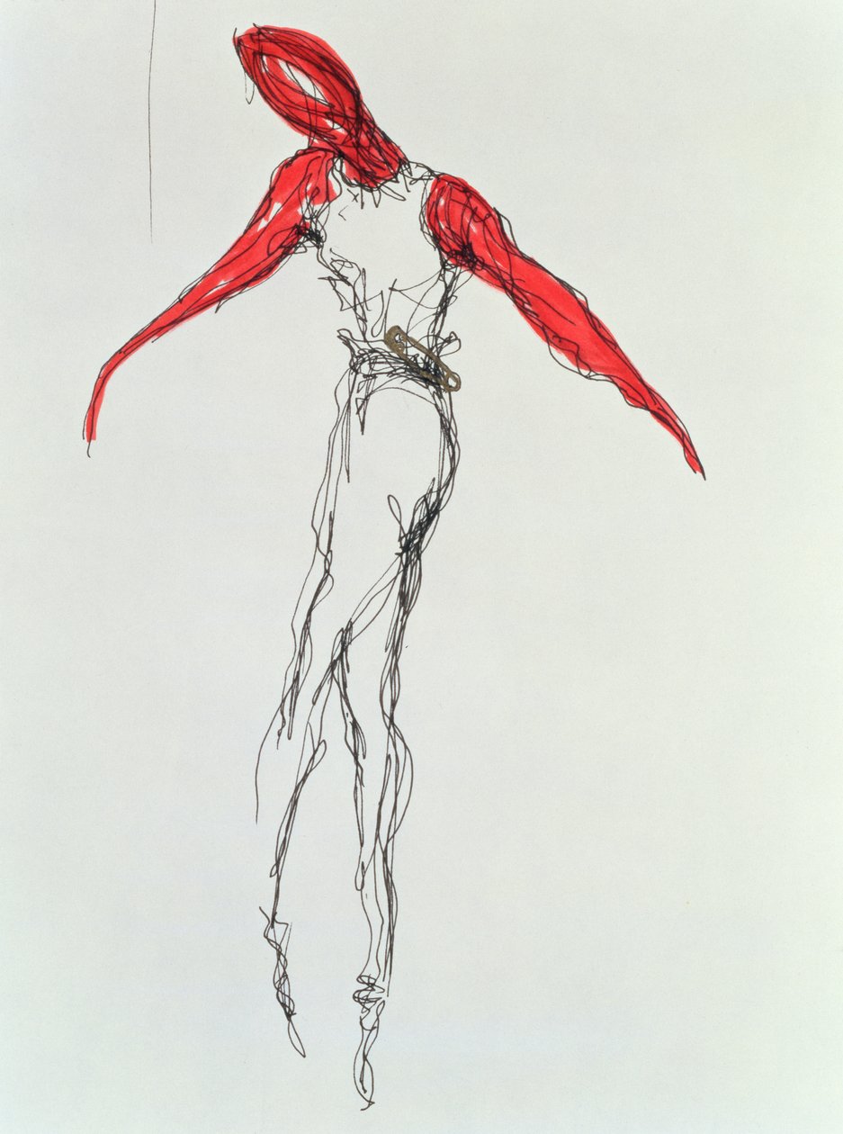 Tancerka, 1997 (tusz na papierze) autorstwa Stevie Taylor