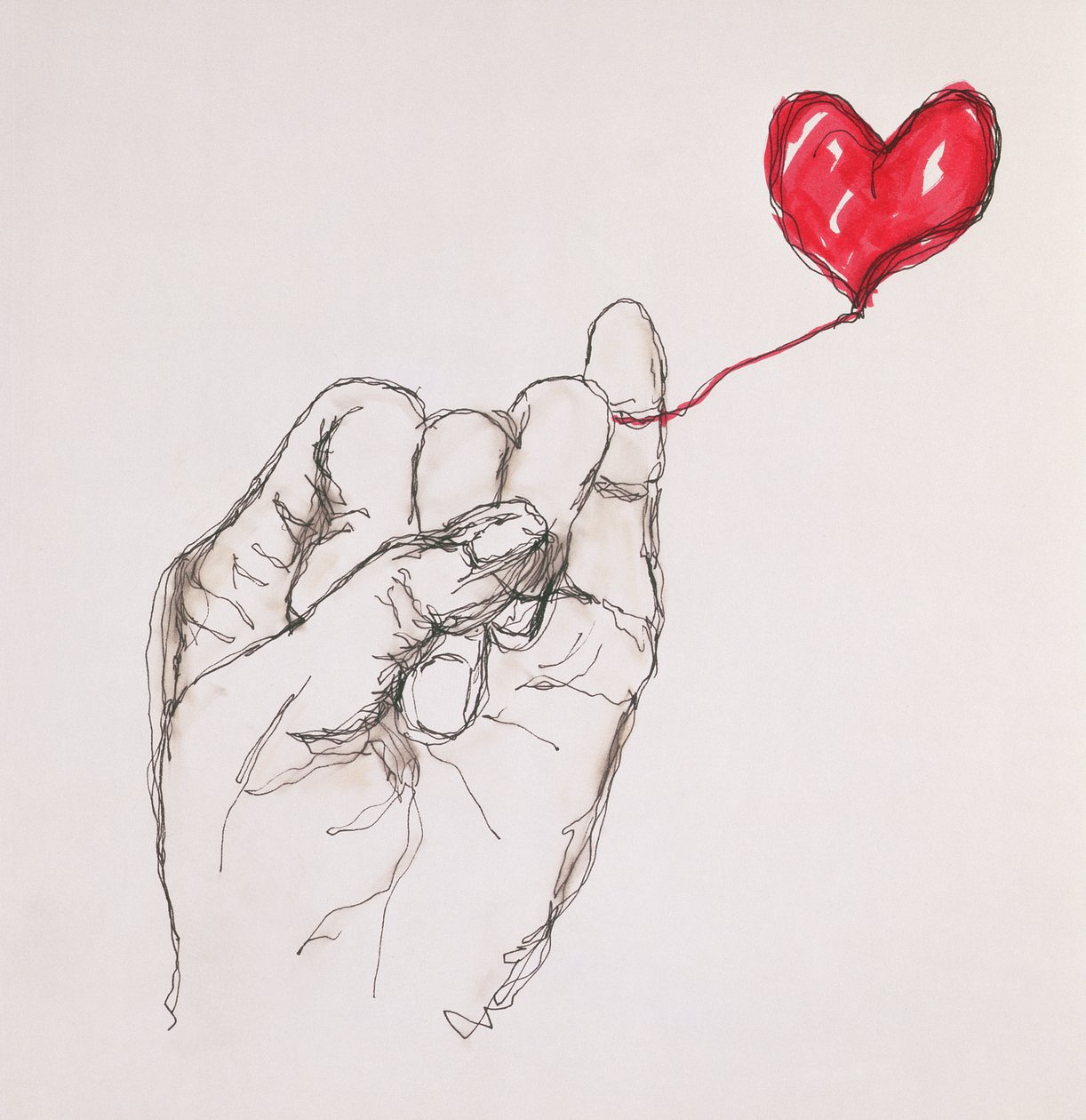 Wrapped Around, 1996 (pióro i toaleta na papierze) autorstwa Stevie Taylor