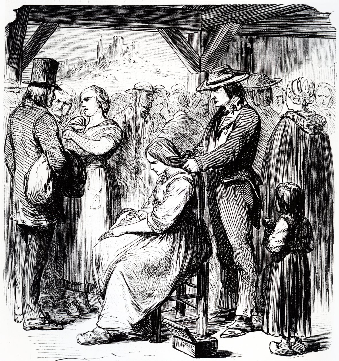 Targi sprzedaży włosów w okręgu Auvergne, 1862 autorstwa Steyert