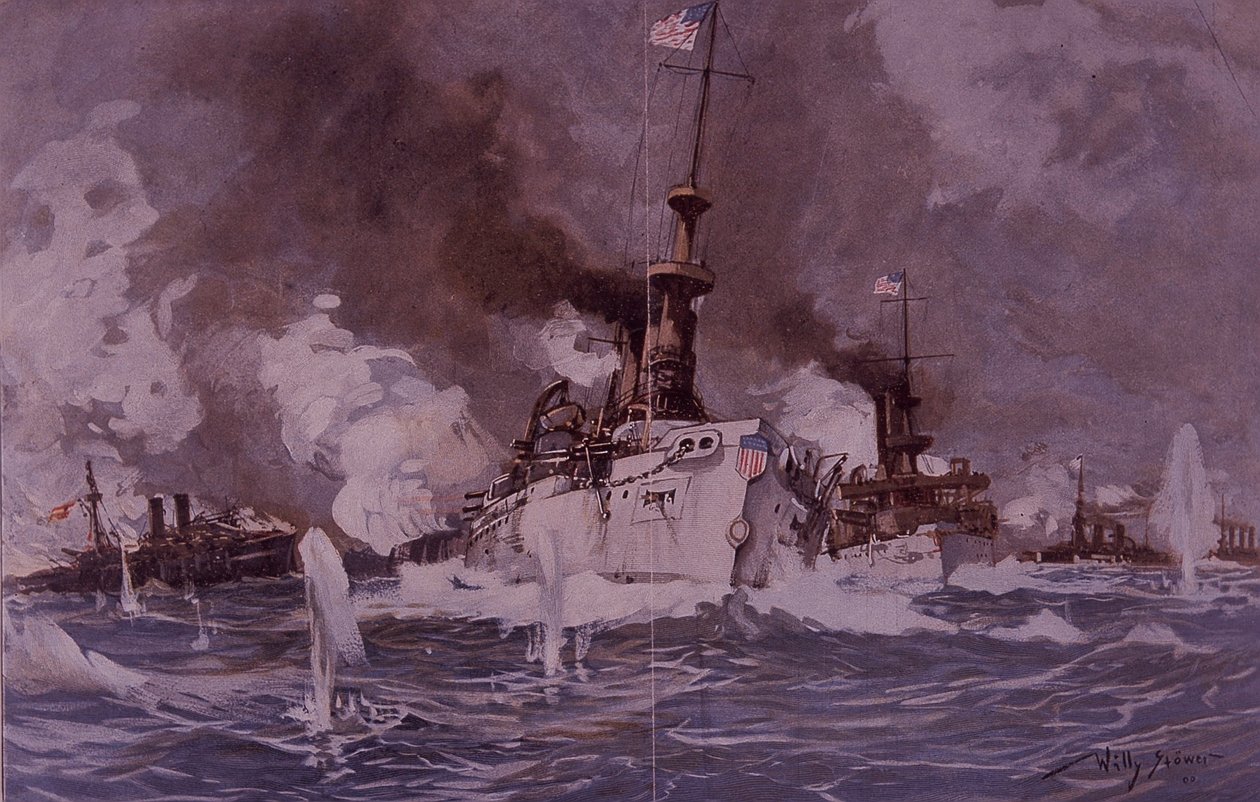 Wojna hiszpańsko-amerykańska 1898, bitwa pod Santiago de Cuba autorstwa Willy Stoewer 