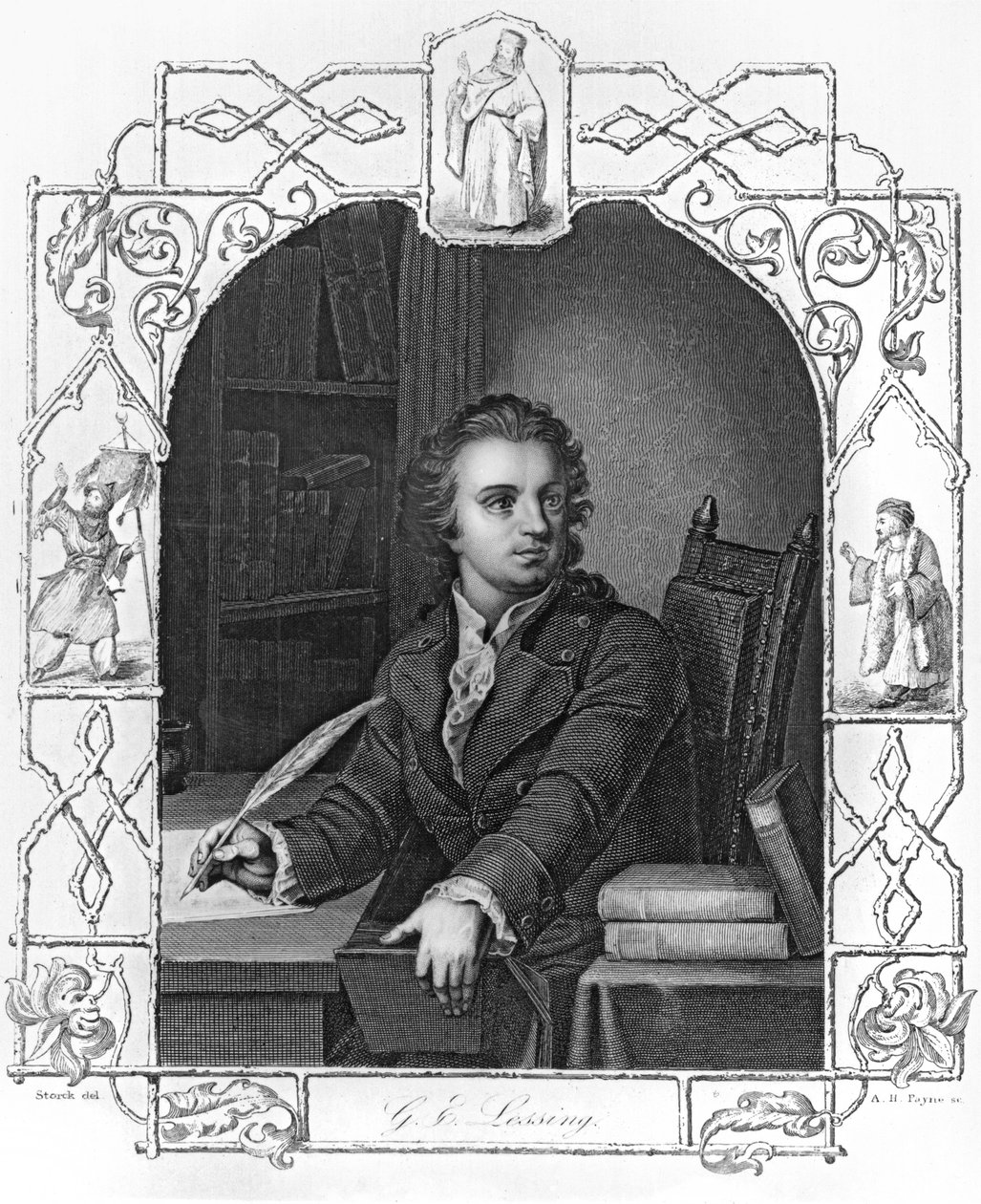 Gotthold Ephraim Lessing (1729-1781) ryty przez Alberta Henry
