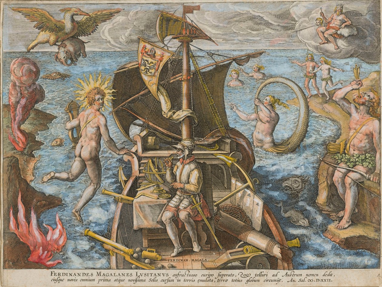 Odkrycie Ameryki portugalskiej Ferdynanda Magellana, 1591. autorstwa Stradanus