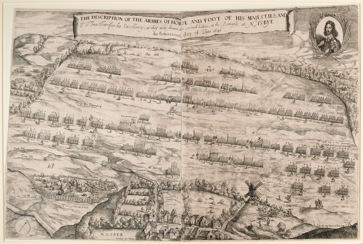 Opis armii koni i stóp Jego Królewskich Mości i Sir Thomasa Fairefaxa; 14 czerwca 1645 autorstwa Streeter