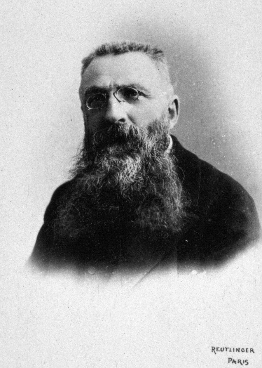 Auguste Rodin, c.1885-95 (zdjęcie czarno-białe) autorstwa Studio Reutlinger