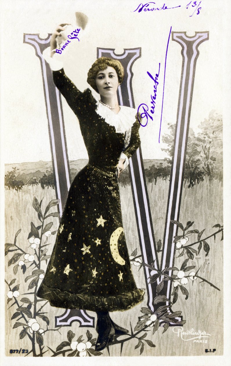W : Liane De Pougy , tancerka i courstisane z la Belle Epoque - alfabet na pocztówce autorstwa Studio Reutlinger