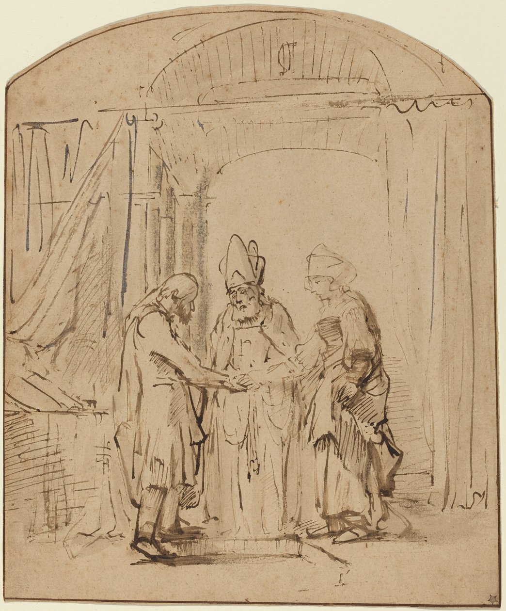 Zaręczyny Najświętszej Dziewicy autorstwa Studio of Rembrandt van Rijn