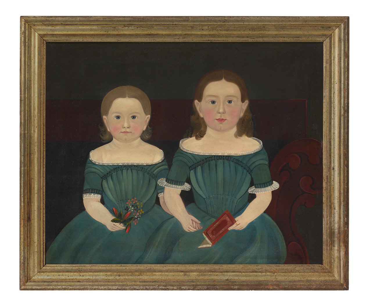 Mary i Elizabeth Hathaway, ok. 1849 (olej na płótnie) autorstwa Sturtevant J. Hamblin