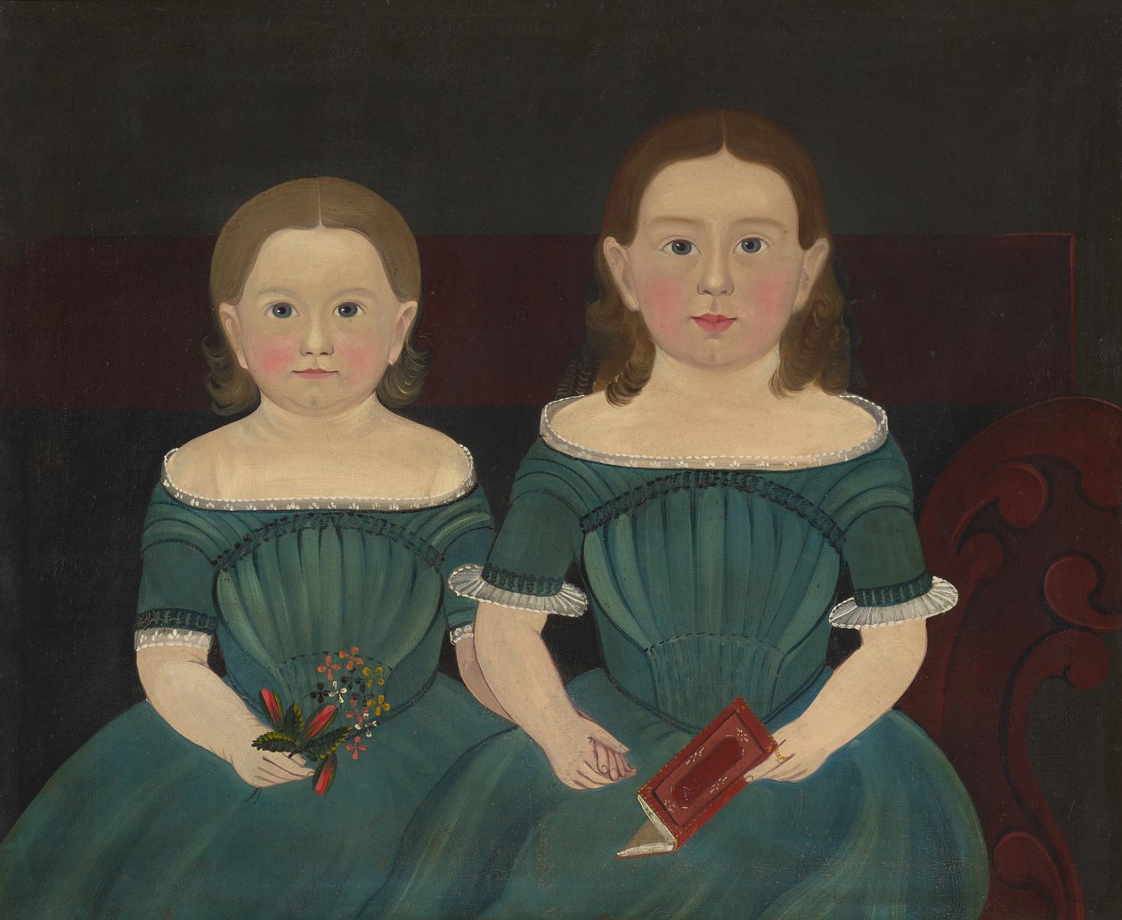 Mary i Elizabeth Hathaway, ok. 1849 (olej na płótnie) autorstwa Sturtevant J. Hamblin