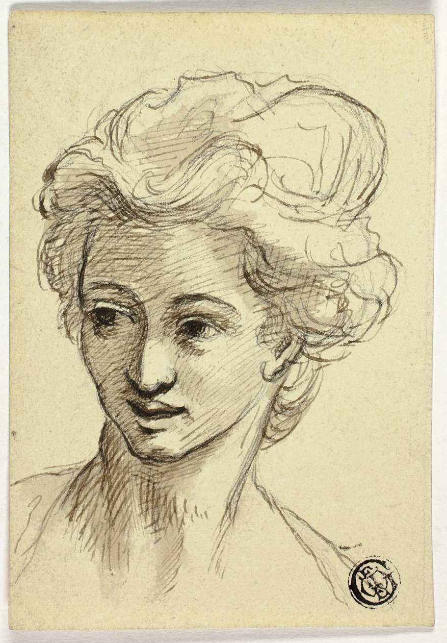 Głowa kobiety, skręcając w lewo autorstwa Style of Angelica Kauffmann