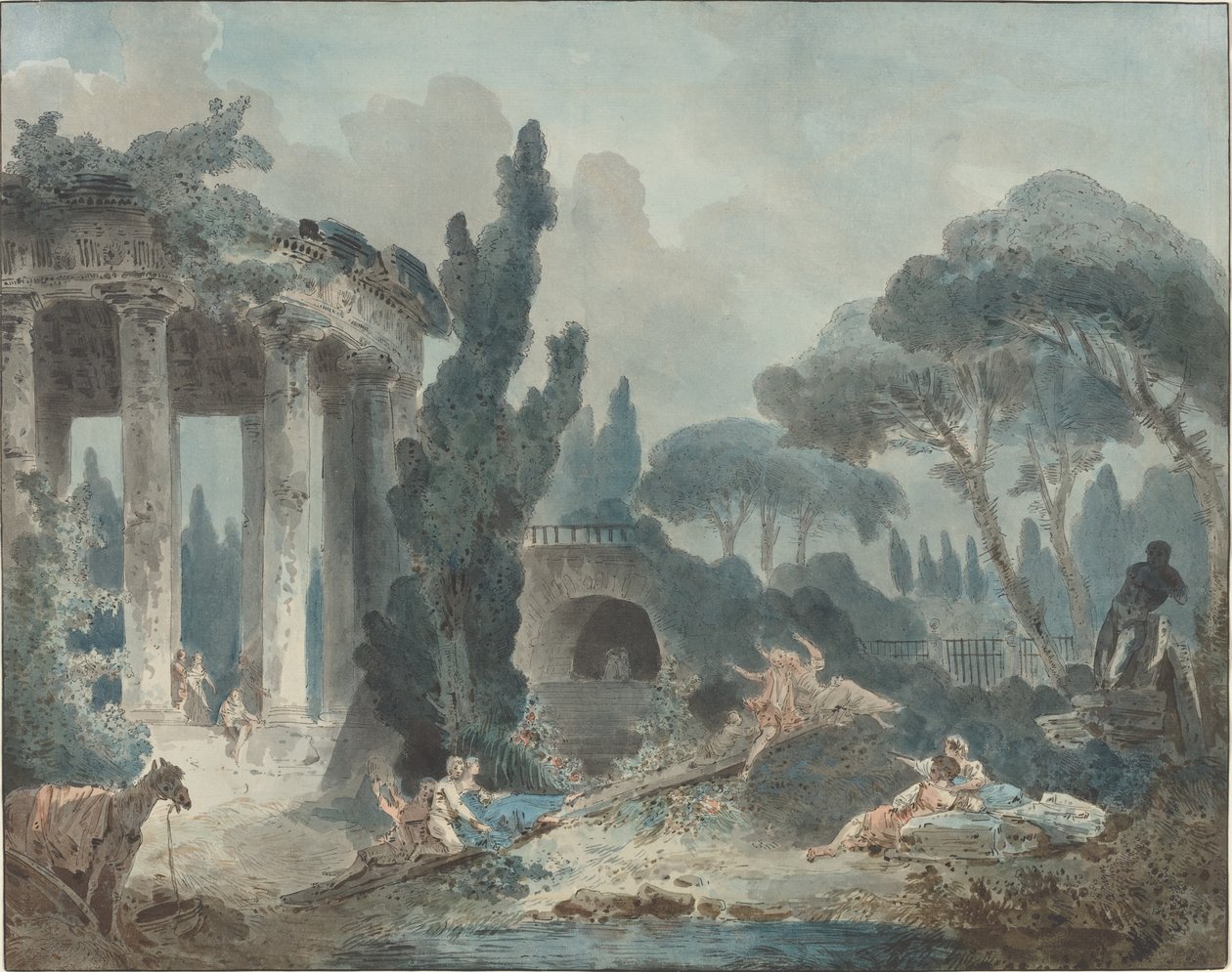 Huśtawka autorstwa Style of Hubert Robert