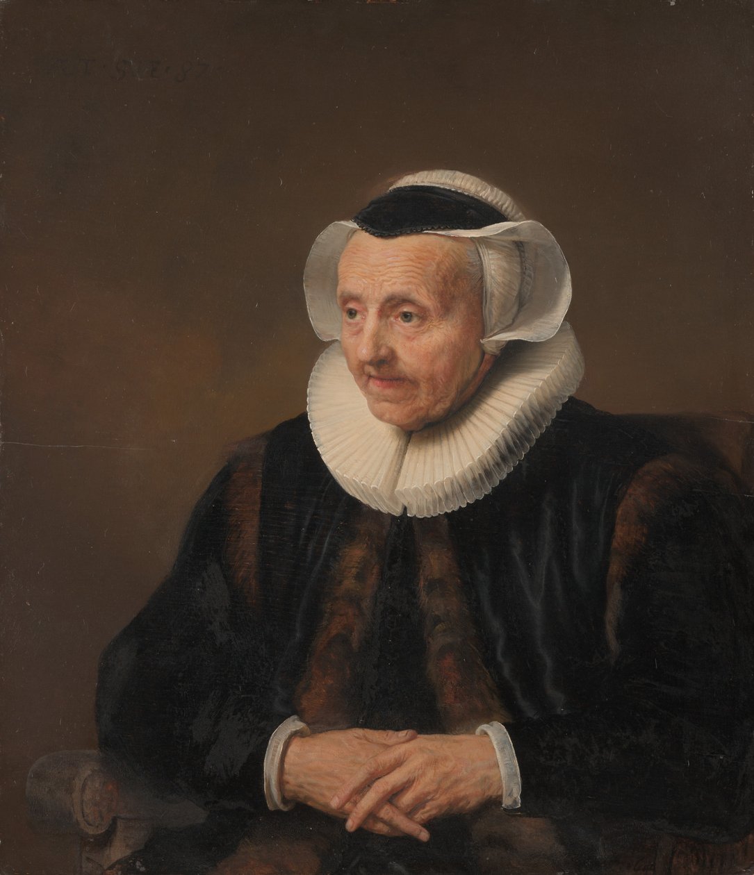 Portret starej kobiety. autorstwa Style of Jacob Backer