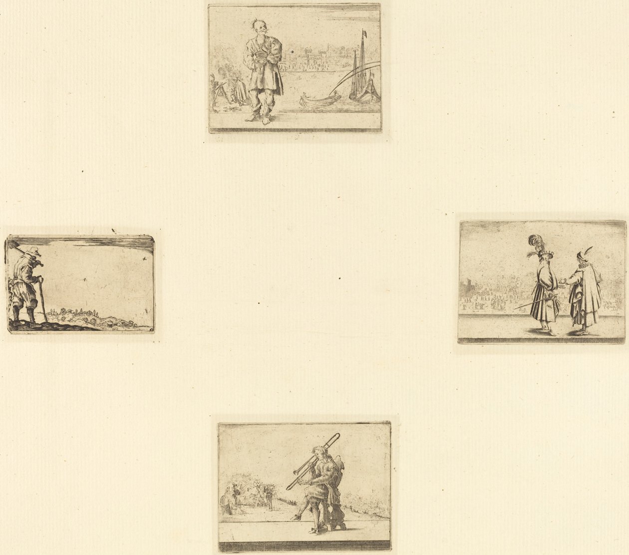 Arkusz akwafort autorstwa Style of Jacques Callot