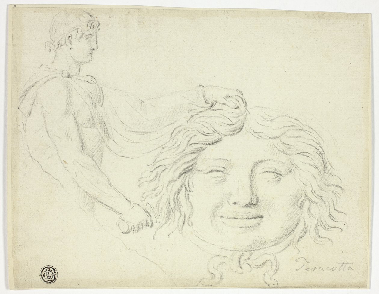 Perseusz i głowa Gorgony autorstwa Style of Jacques Louis David