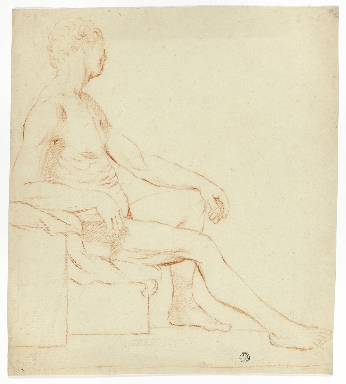 Siedzący akademicki akt męski autorstwa Style of Jacques Louis David