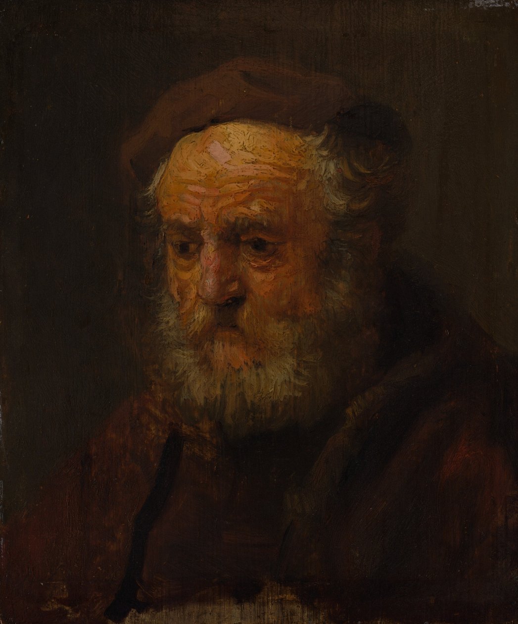 Głowa badania starego człowieka. autorstwa Style of Rembrandt