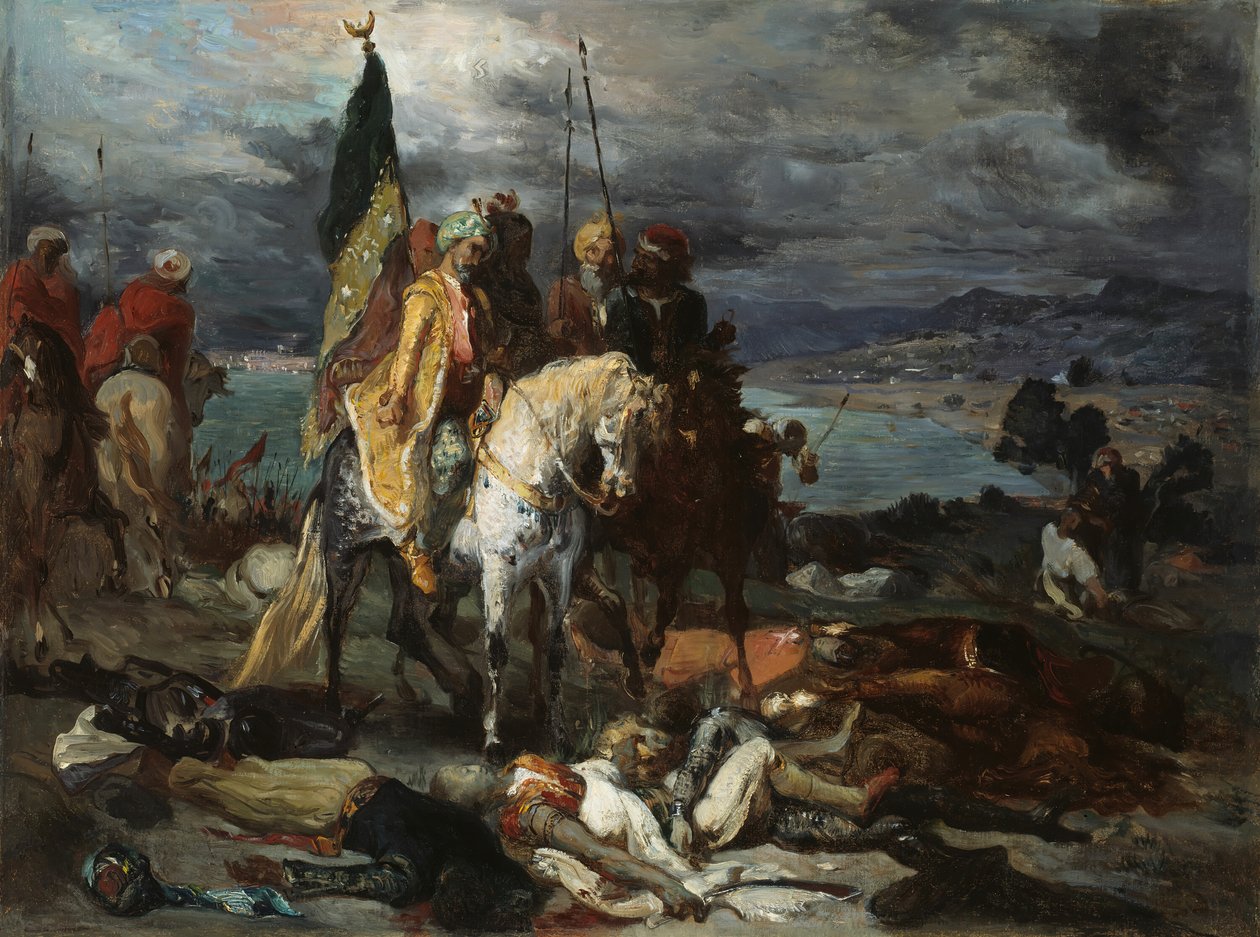 Saracenowie i krzyżowcy, ok. 1930 1846. autorstwa Style of Théodore Chassériau.