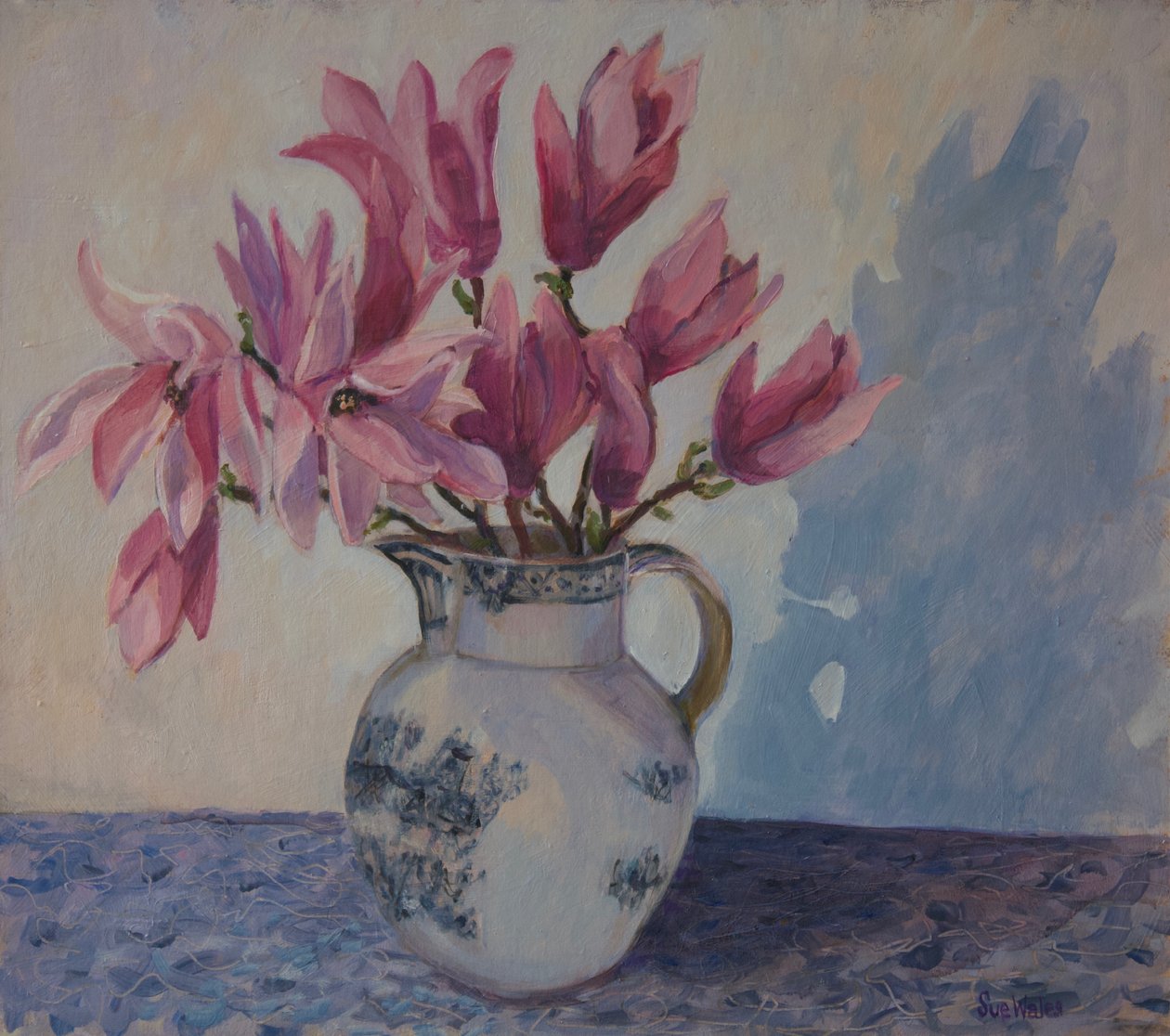 Różowe magnolie, 2019 autorstwa Sue Wales