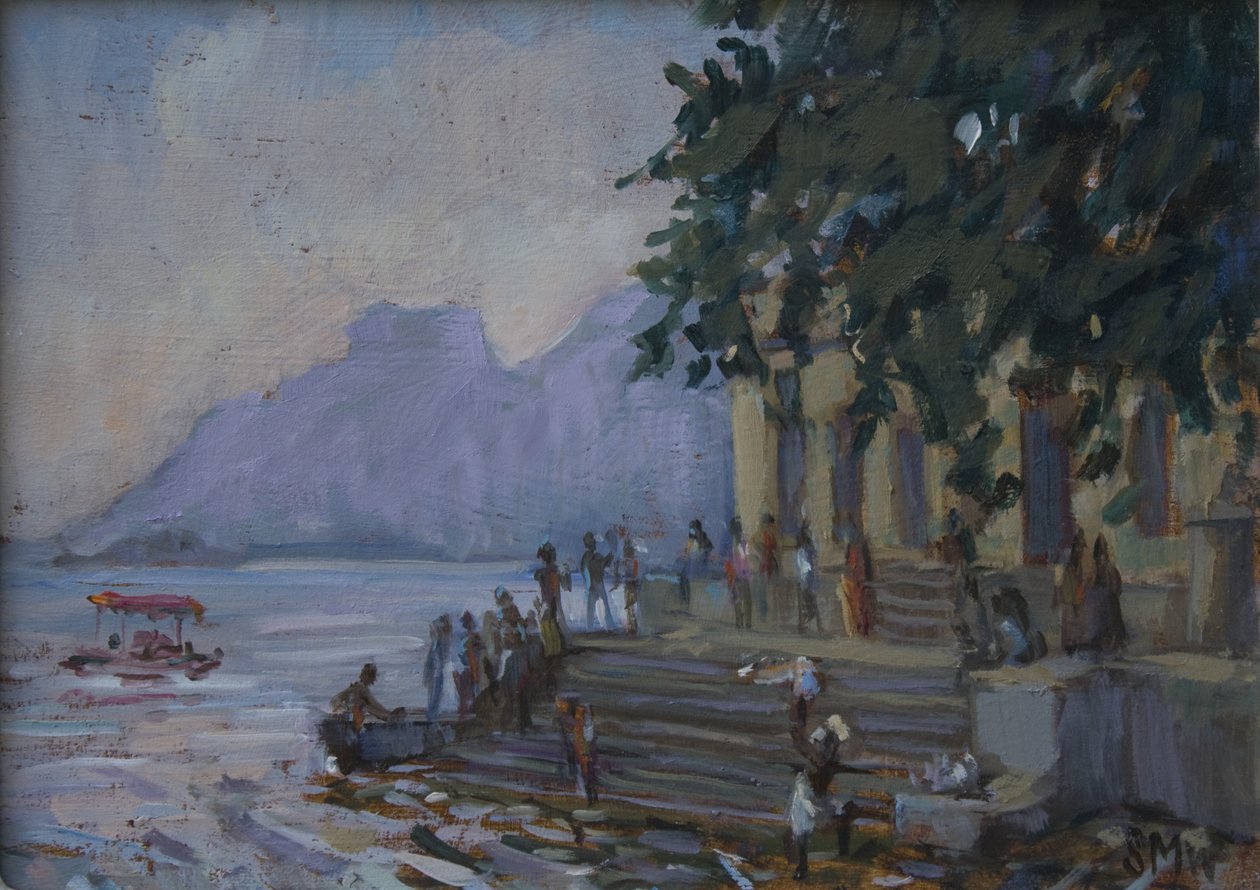 Mycie na schodach w Udaipurze, 2012, autorstwa Sue Wales